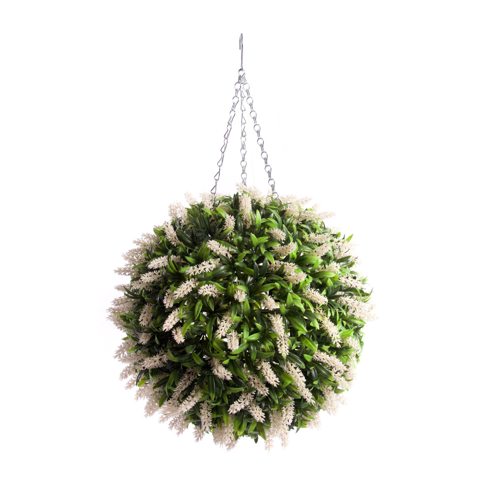 (40cm, White) Best Artificial Lavender Flower Hanging Ball