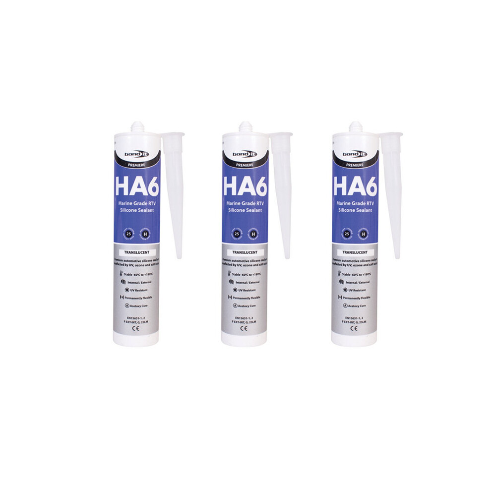 3x Bond It Black HA6 RTV Silicone Sealant Marine Aquarium Safe Water Fish Tank