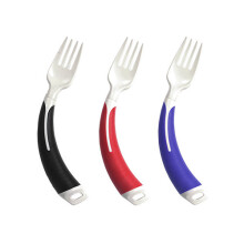 (Left Hand Fork, Red) Curved Cutlery - Light Weight Angled Adult Cutlery