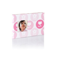 Pearhead Baby Brag Book Pink Flowers Photo Album Holds 24 Photos