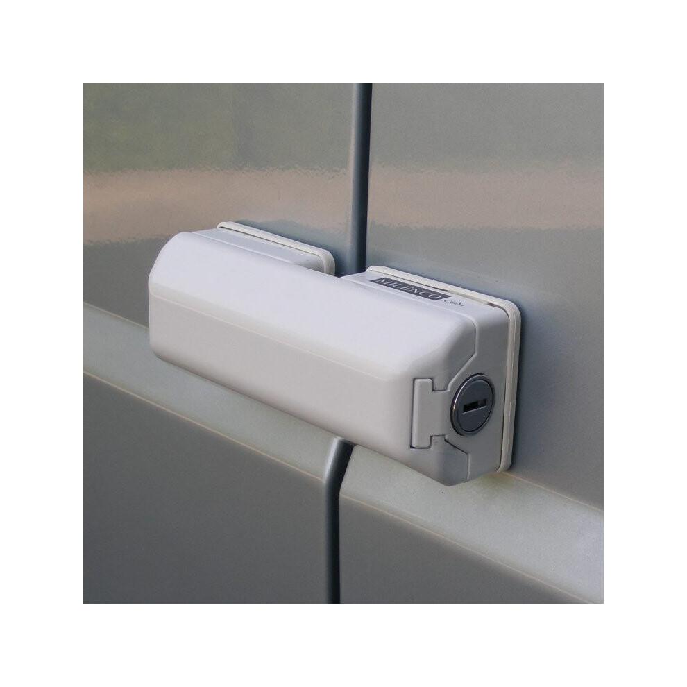 Milenco White Van Door Lock For Sliding Door/Rear Door Single