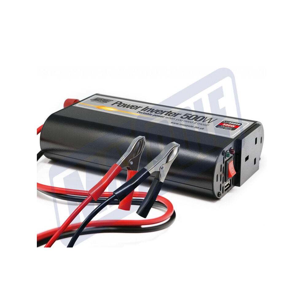 Maypole Power Inverter With Usb, 500W 12V/230V 5013008560501