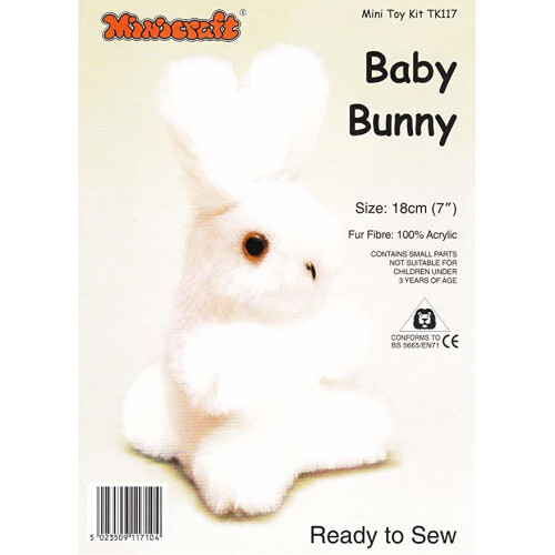 Pink Baby Bunny Ready-to-Sew Mini Soft Toy Kit by Minicraft