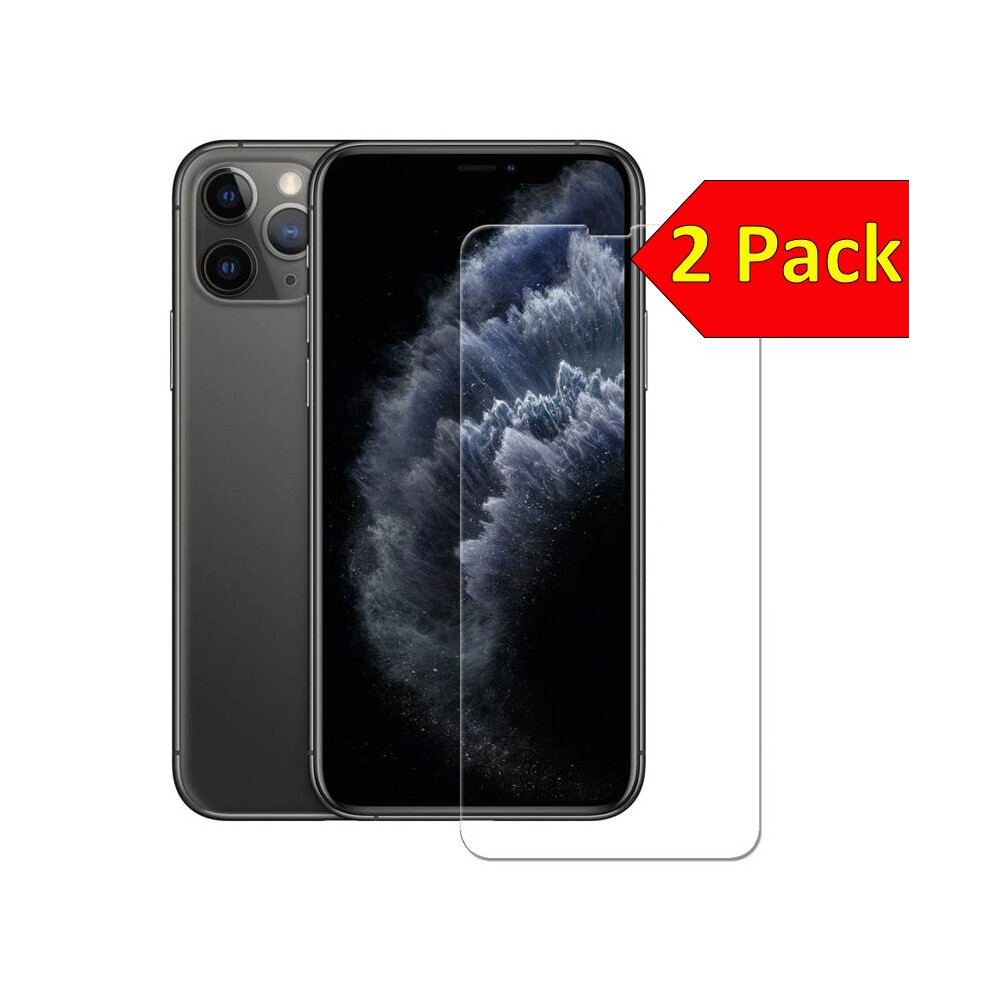 For iPhone 11 Pro Max / Xs Max - Twin Pack of 2 X Tempered Glass Screen Protectors