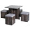Homcom Homcom Modern Table & 4 Ottoman Seats | Space-Saving Dining Set 1