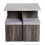 Homcom Homcom Modern Table & 4 Ottoman Seats | Space-Saving Dining Set 2