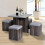 Homcom Homcom Modern Table & 4 Ottoman Seats | Space-Saving Dining Set 7