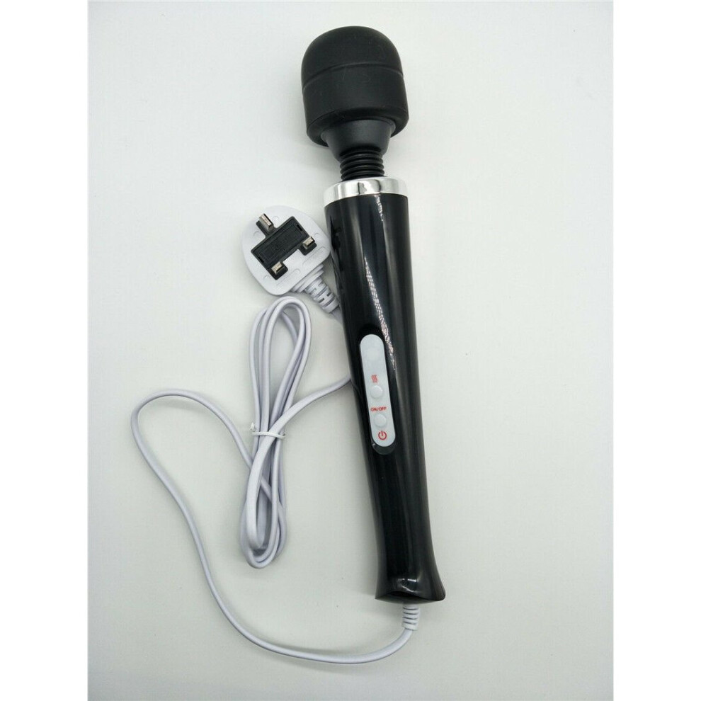 (Black) Wired Magic Wand Vibrating Massager 10 Speed Sex Toy