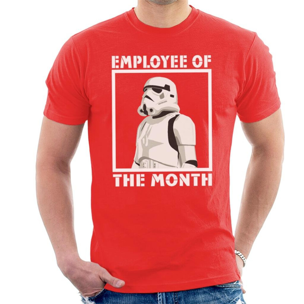 (Medium, Red) Star Wars Stormtrooper Employee Of The Month Men's T-Shirt