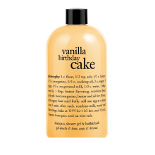 Philosophy Vanilla Birthday Cake - 480ml Shampoo,Shower Gel and Bubble Bath.