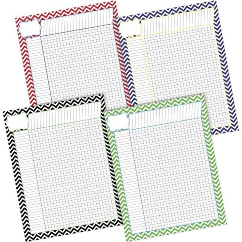 Nautical Chevron Incentive Chart Set, Pack of 4