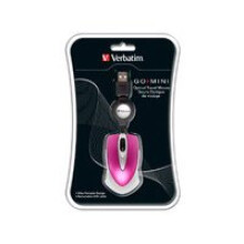 VERBATIM Mini Mouse da viaggio - Cablaggio - Ottico - 2 Pulsanti - PC - Rosa