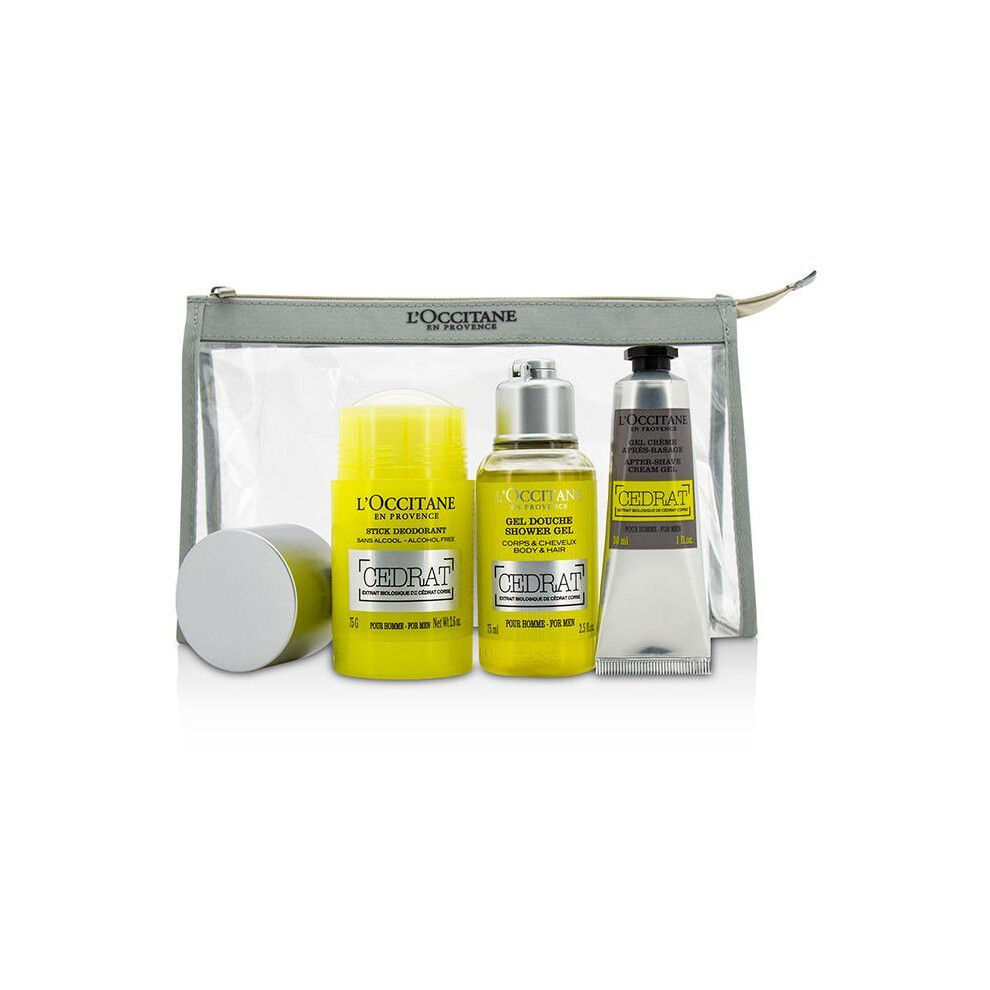 Loccitane Cedrat Energising Kit - Deodorant Stick 75g + Shower Gel 75ml + After Shave Cream Gel 30ml