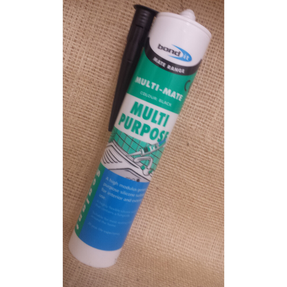 Bond It Multi-Mate GP Multi Purpose Silicone Sealant EU3 Black x 6 - Image 3