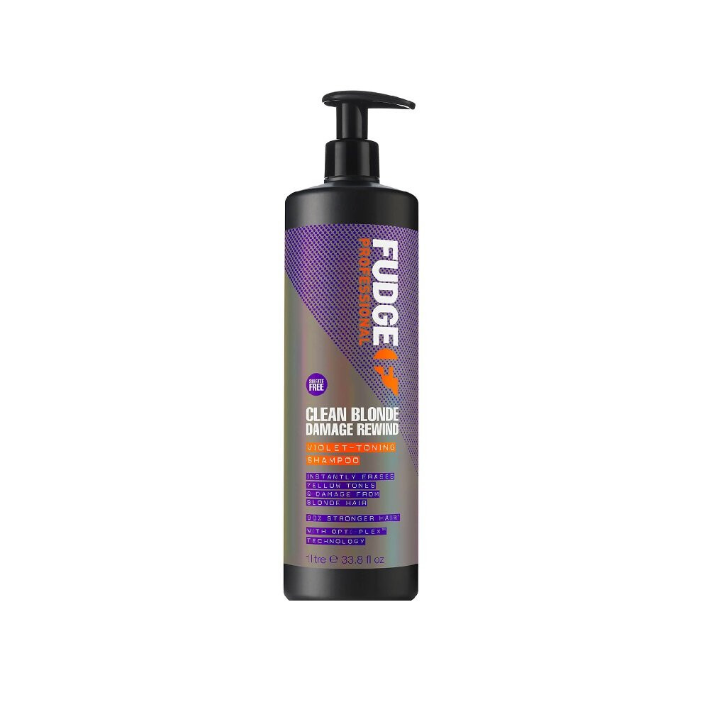 Fudge Clean Blonde Damage Rewind Violet Toning Shampoo 1000Ml