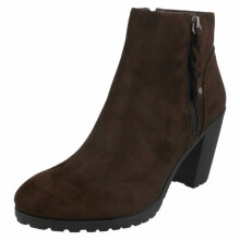 (5 UK, Brown) Spot On Womens/Ladies Zip Detail Ankle Boots