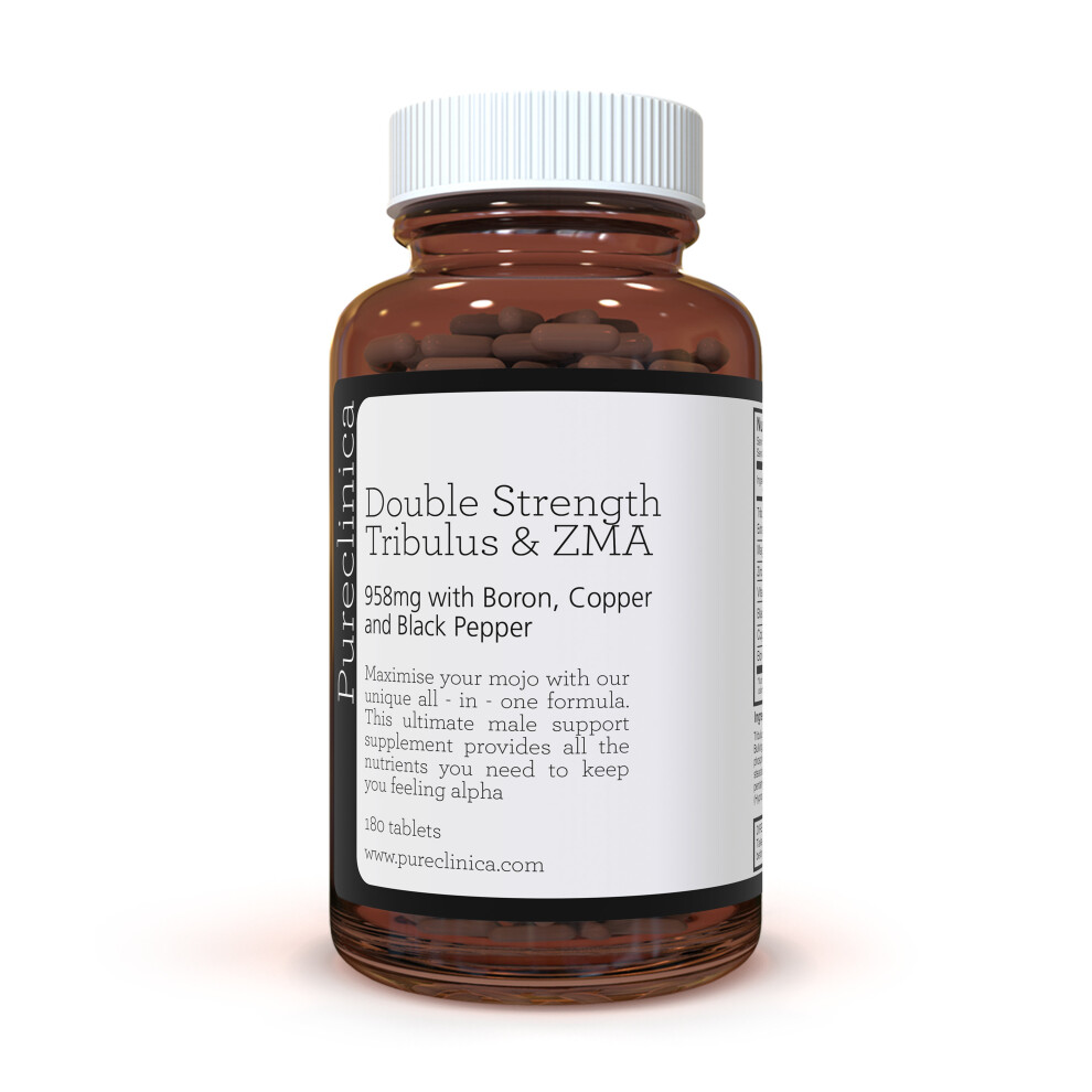 Double Strength Tribulus and ZMA (958mg – 40% Saponins with Copper, Boron & Black Pepper) x 180 Tablets 