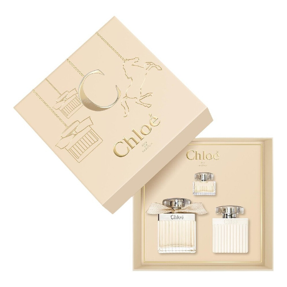Chloe Eau De Parfum - Gift Set With 75Ml Edp Spray, 100Ml Body Lotion And 5Ml Miniature