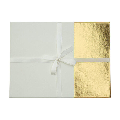 Premier Housewares Set 4 Rect Geome Dipped Leather Effect Placemats White/Gold 28X21Cm 2