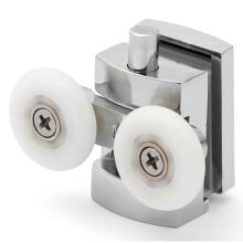 2 x Twin Bottom Zinc Alloy Shower Door Rollers/Runners/Spares 23mm Wheel Diameter L101