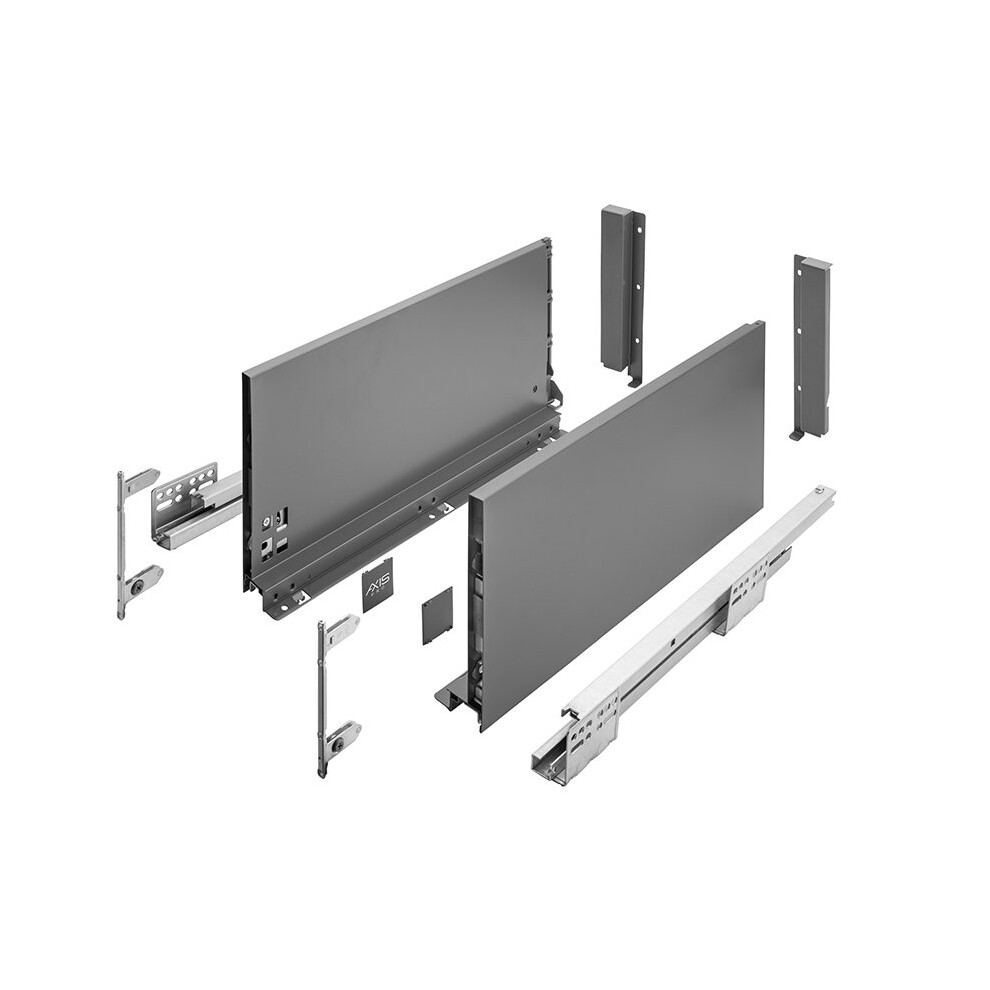 Drawer Runners Box Set AXIS PRO H199 350mm Soft Close Anthracite