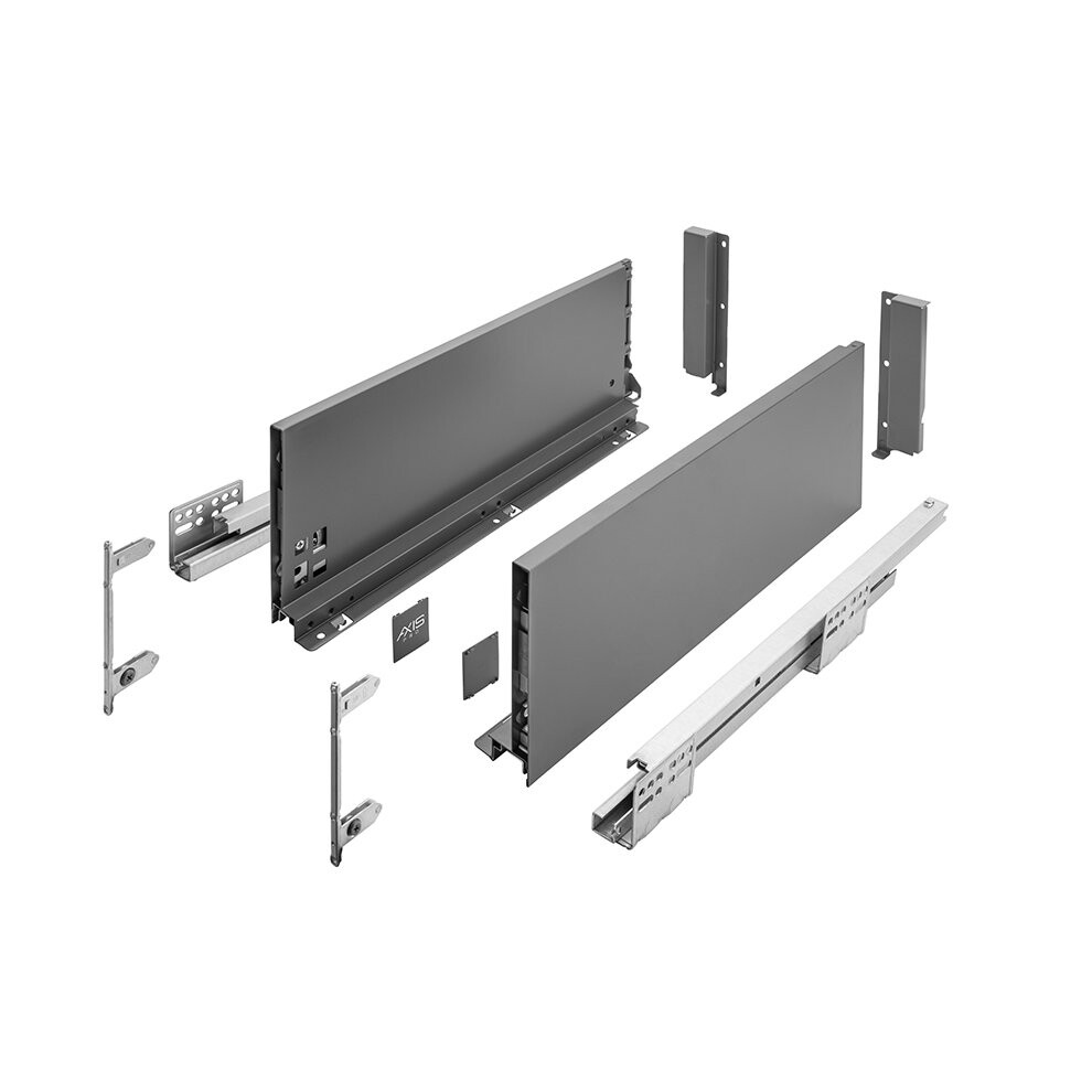 Drawer Runners Box Set AXIS PRO H167 450mm Soft Close Anthracite