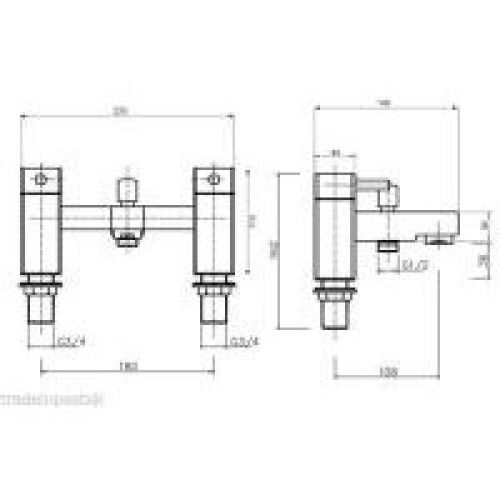 Cassellie Square Nero Bathroom Bath shower mixer tap chrome Brass 2
