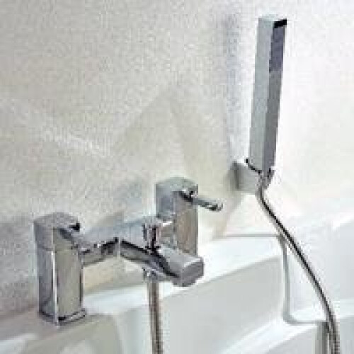 Cassellie Square Nero Bathroom Bath shower mixer tap chrome Brass