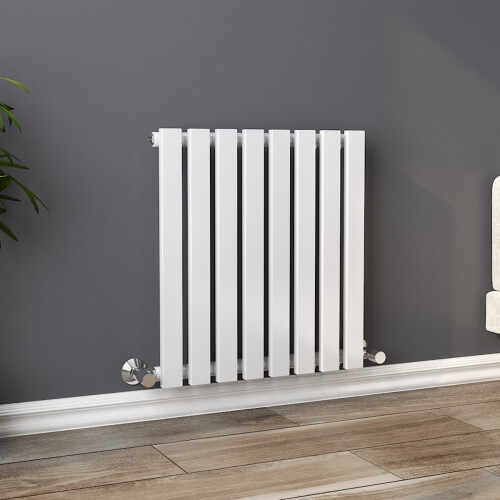 PlumbGalaxy White 8pc Lulea Single Panel Radiator - 60 x 55cm | Horizontal Radiator 2