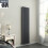 PlumbGalaxy Lulea 1800 x 410mm Anthracite Double Rectangular Panel Vertical Radiator 1