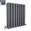 PlumbGalaxy Lulea 600 x 550mm Anthracite Double Rectangular Panel Horizontal Radiator 3