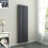 PlumbGalaxy Lulea 1600 x 480mm Anthracite Double Rectangular Panel Vertical Radiator 1