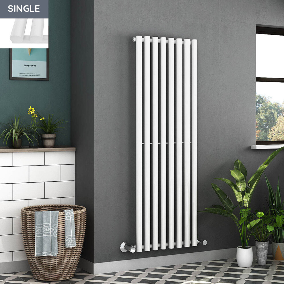 Voss 1600 x 545mm White Single Oval Tube Vertical Bathroom Toilet Home Radiator