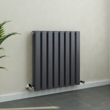 Lulea 600 x 550mm Anthracite Double Rectangular Panel Horizontal Radiator
