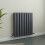 PlumbGalaxy Lulea 600 x 550mm Anthracite Double Rectangular Panel Horizontal Radiator 1