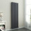 PlumbGalaxy Lulea 1600 x 480mm Anthracite Double Rectangular Panel Vertical Radiator 2