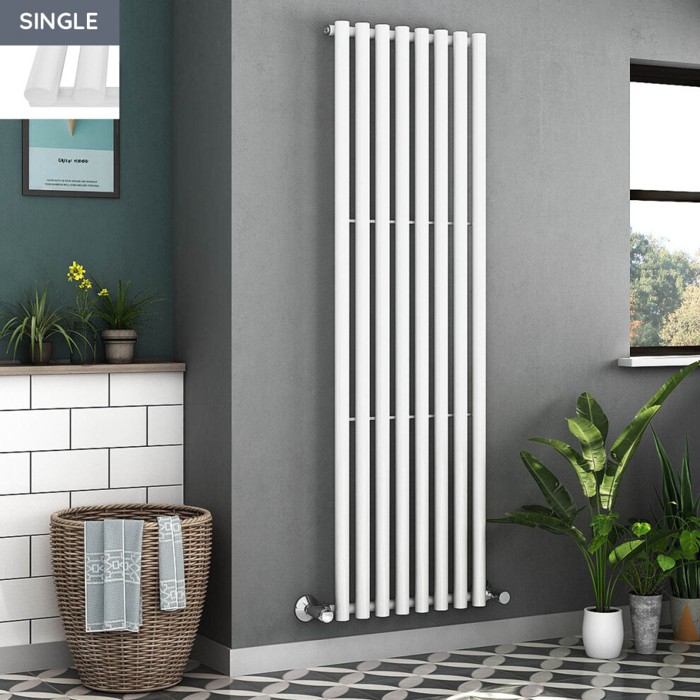 Voss 1800 x 545mm White Single Oval Tube Vertical Bathroom Toilet Home Radiator