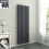 PlumbGalaxy Lulea 1600 x 550mm Anthracite Double Rectangular Panel Vertical Radiator 1