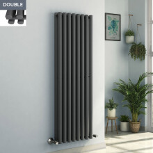 Voss 1800 x 545mm White Double Oval Tube Vertical Bathroom Toilet Home Radiator
