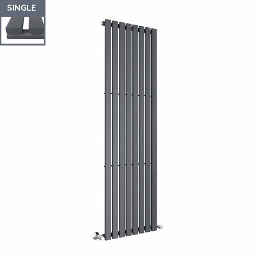PlumbGalaxy Lulea 1800 x 550mm Anthracite Single Rectangular Panel Vertical Radiator 2