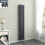 PlumbGalaxy Lulea 1600 x 270mm Anthracite Double Rectangular Panel Vertical Radiator 1