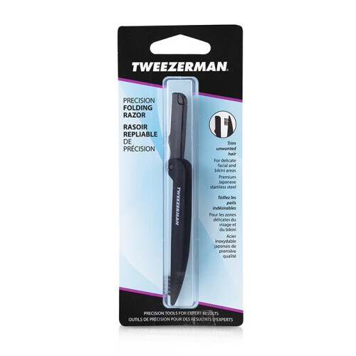Precision Folding Brow Razor - Black - -