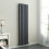 PlumbGalaxy Lulea 1600 x 410mm Anthracite Double Rectangular Panel Vertical Radiator 2