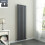PlumbGalaxy Lulea 1600 x 480mm Anthracite Single Rectangular Panel Vertical Radiator 1