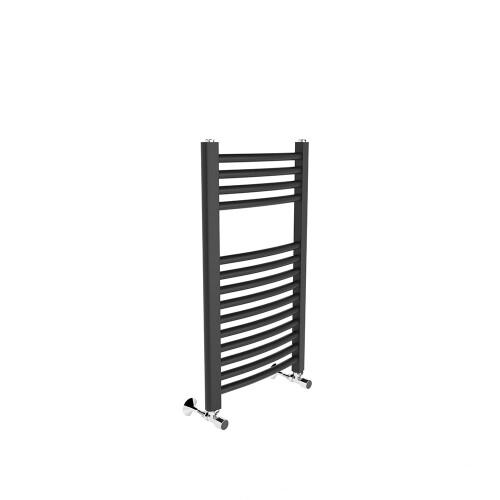 PlumbGalaxy Fjord 700 x 400mm Curved Grey Towel Radiator 2