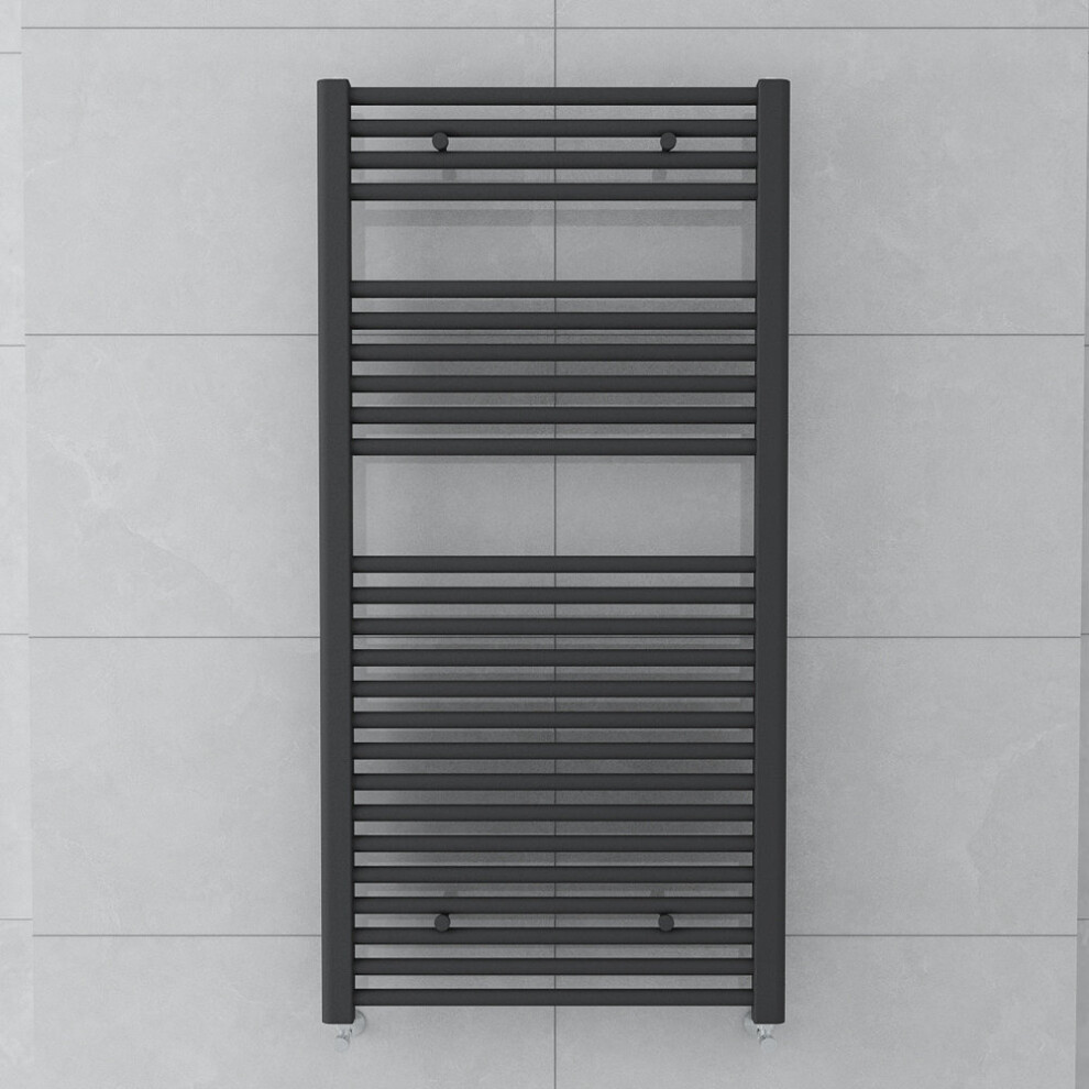 Plumbgalaxy Bergen 1200X600mm Straight Towel Radiator Grey