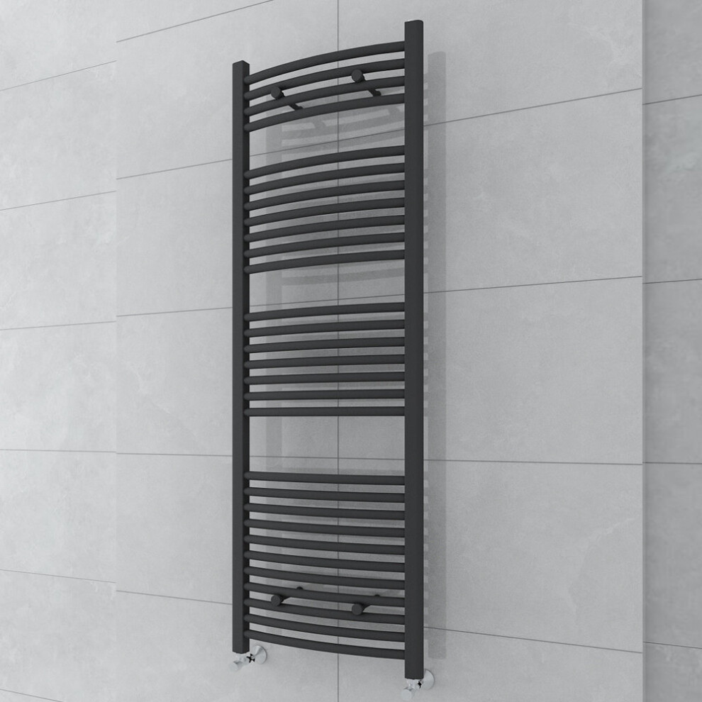 Fjord 1500 x 500mm Curved Grey Towel Radiator