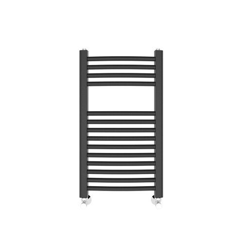 PlumbGalaxy Fjord 700 x 400mm Curved Grey Towel Radiator 1