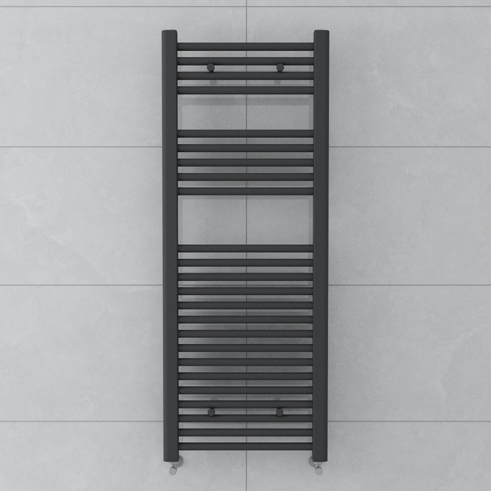 Plumbgalaxy Bergen 1200 X 450Mm Straight Grey Towel Radiator