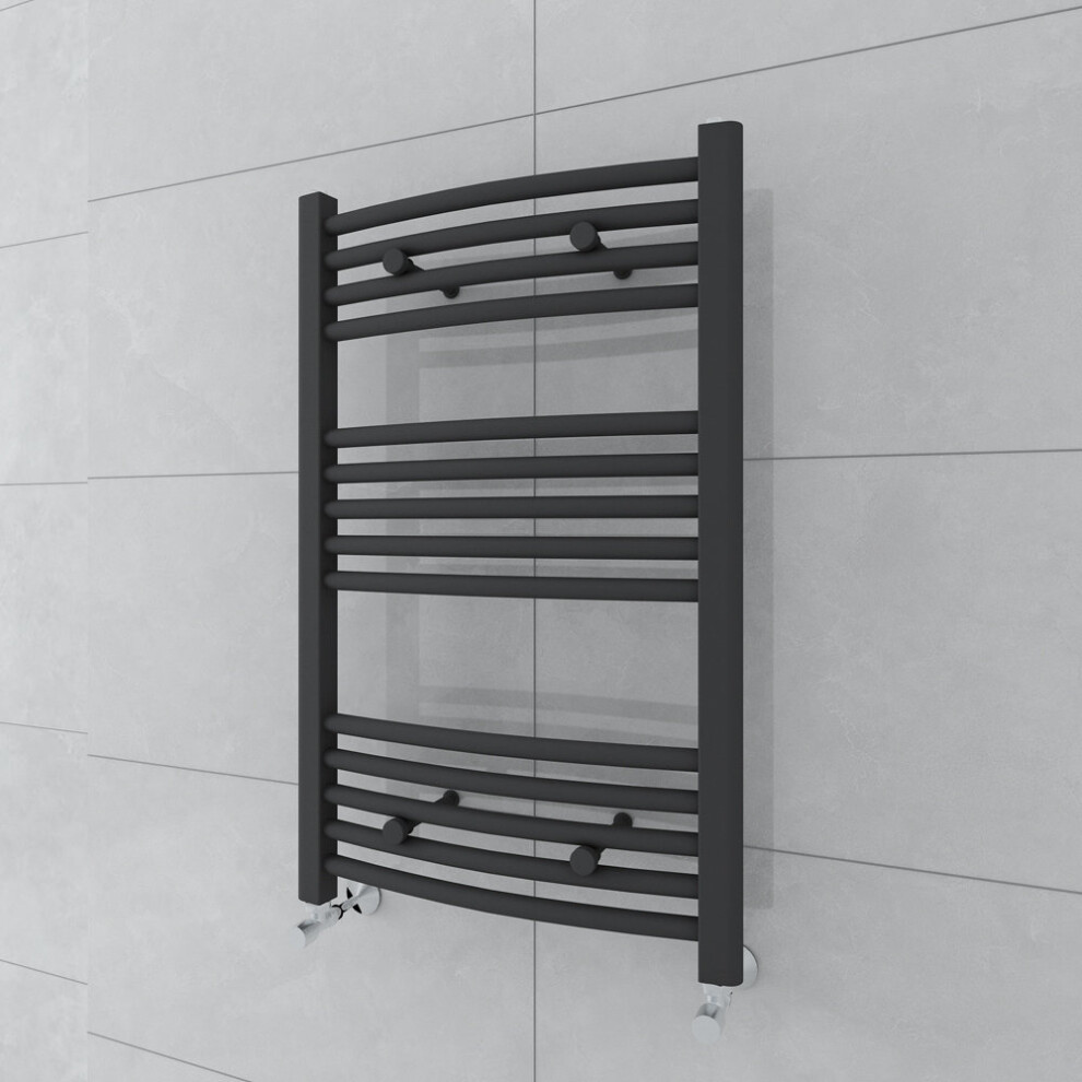 Fjord 800 x 500mm Curved Grey Towel Radiator